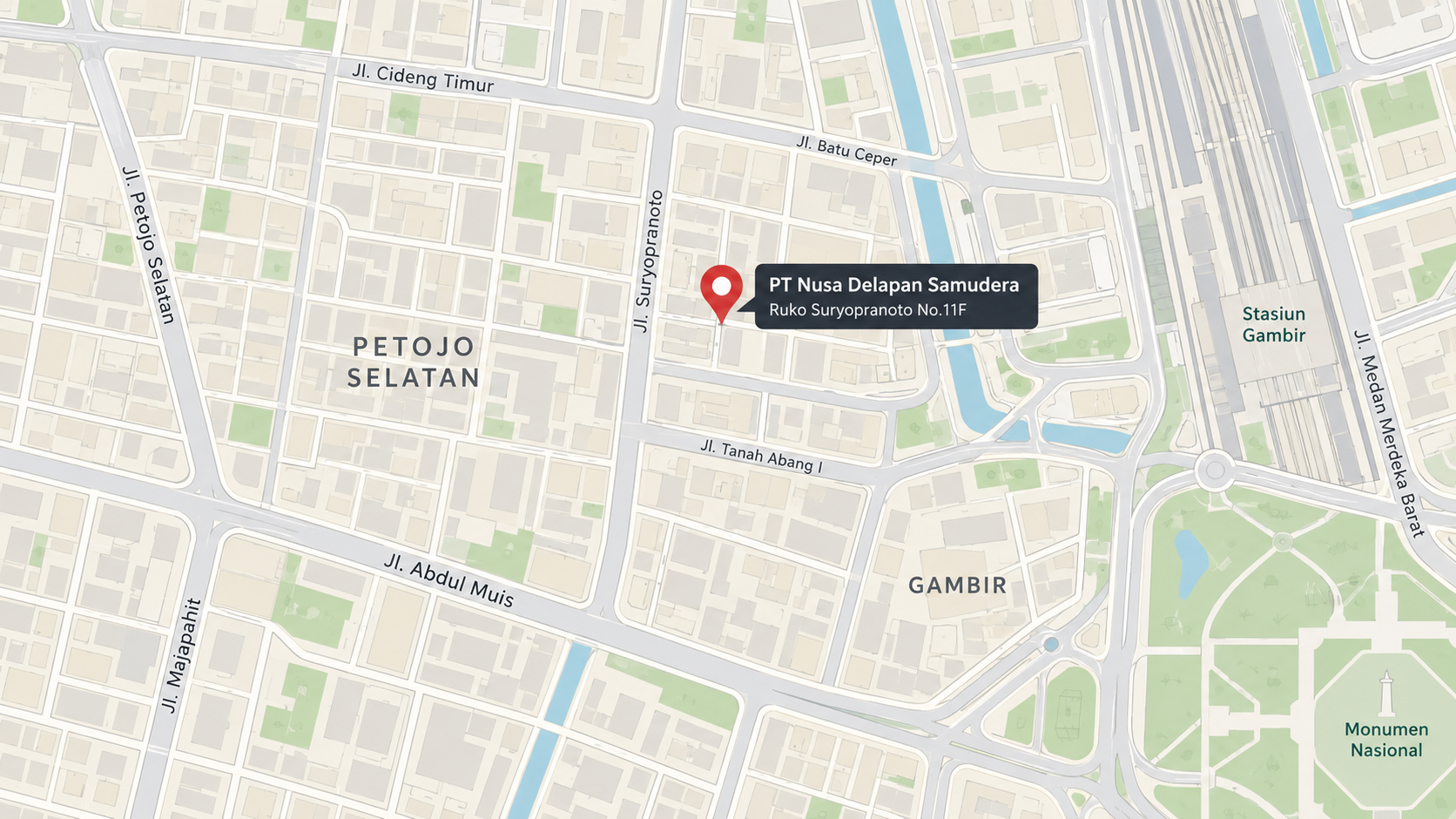 Map marking PT Nusa Delapan Samudera location